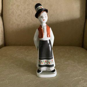 1777 Hollohaza Hungary Hand Painted Vintage Man In Matyó Embroidery Folk Costume